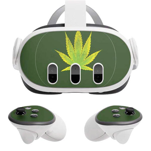 Marijuana Leaf Light Green Meta Quest 3 Skin