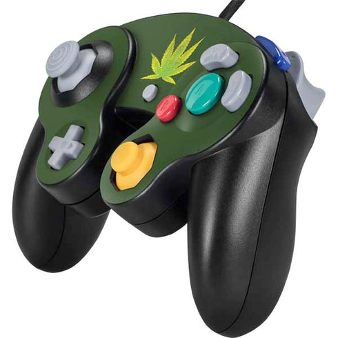 Marijuana Leaf Light Green Nintendo GameCube Controller Skin