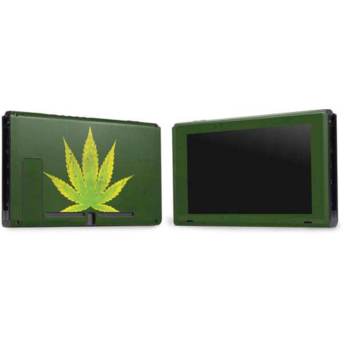 Marijuana Leaf Light Green Nintendo Switch Bundle Skin