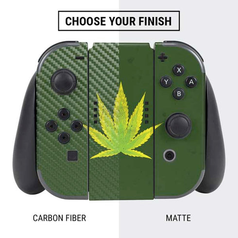Marijuana Leaf Light Green Nintendo Switch Bundle Skin