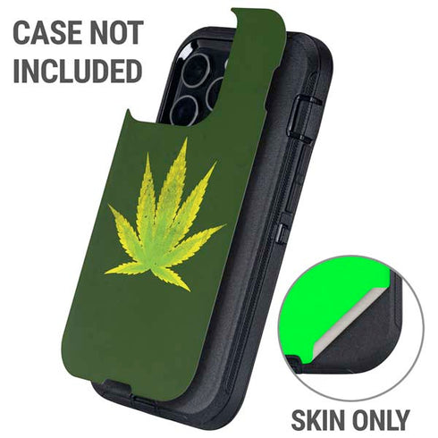 Marijuana Leaf Light Green Otterbox Defender iPhone Skin