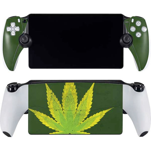 Marijuana Leaf Light Green PlayStation Portal Remote Player Skin