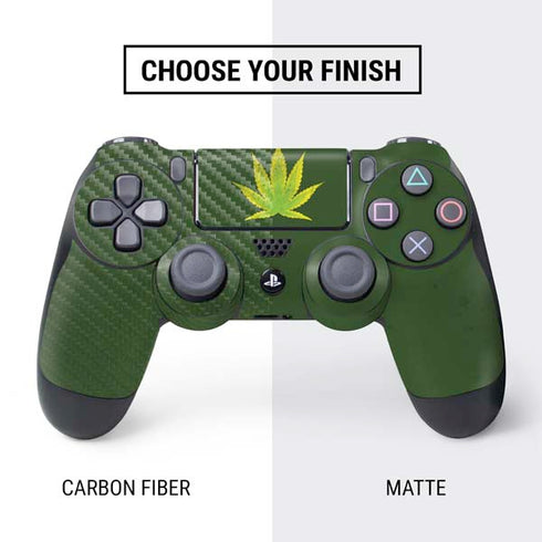 Marijuana Leaf Light Green PS4 Controller Skin