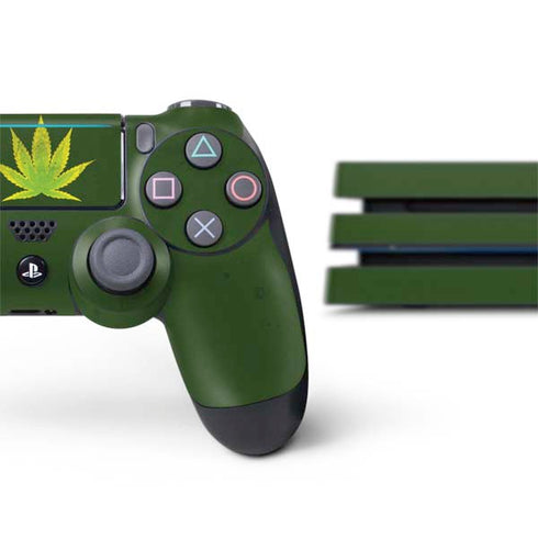 Marijuana Leaf Light Green PS4 Pro Bundle Skin