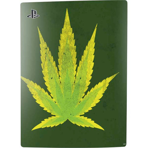 Marijuana Leaf Light Green PS5 Digital Edition Console Skin