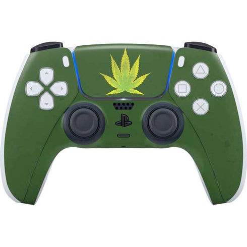 Marijuana Leaf Light Green PS5 Controller Skin