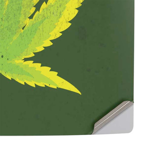 Marijuana Leaf Light Green PS5 Slim Disk Console Skin