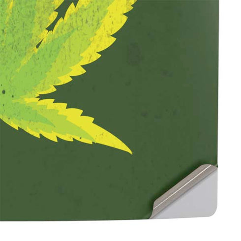 Marijuana Leaf Light Green PS5 Slim Digital Edition Console Skin