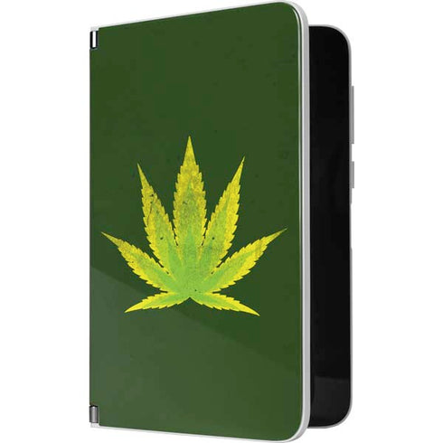 Marijuana Leaf Light Green Surface Duo Skin