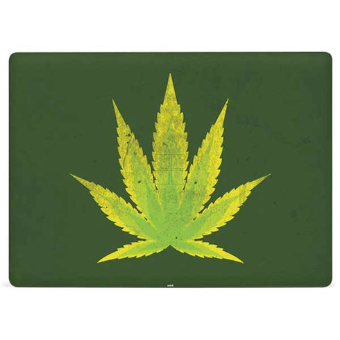 Marijuana Leaf Light Green Surface Laptop 2 Skin