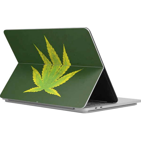Marijuana Leaf Light Green Surface Laptop Studio Skin