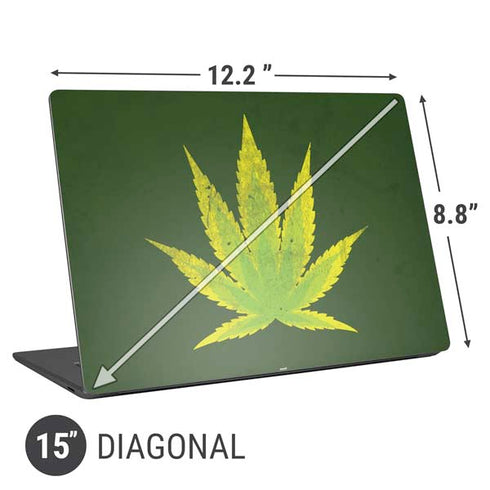 Marijuana Leaf Light Green Universal Laptop 15in (12.2 x 8.8in) Skin