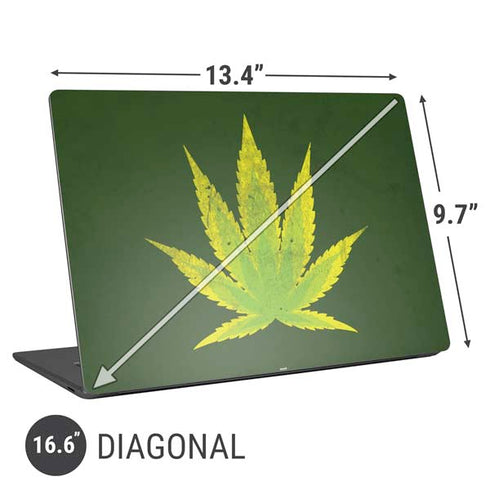 Marijuana Leaf Light Green Universal Laptop 16.6in (13.4 x 9.7in) Skin