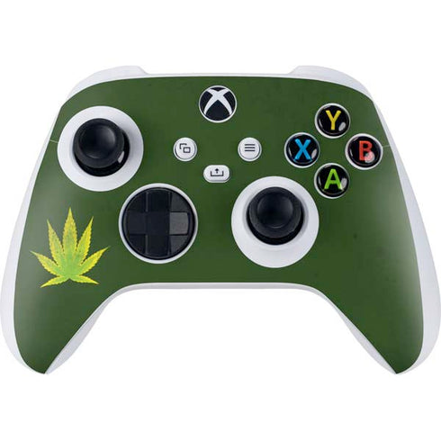 Marijuana Leaf Light Green Xbox Series S Controller Skin