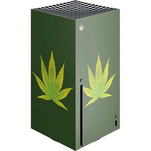 Marijuana Leaf Light Green Xbox Series X Console Skin