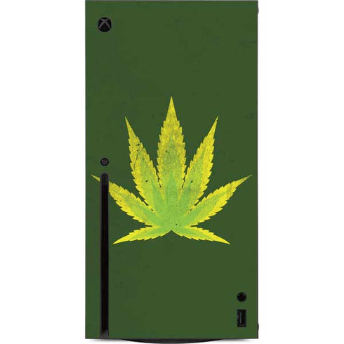 Marijuana Leaf Light Green Xbox Series X Console Skin