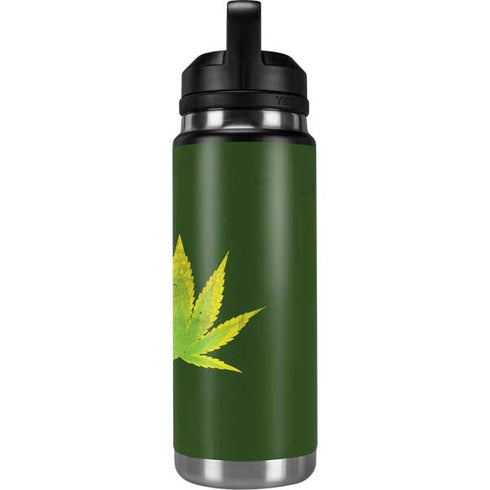 Marijuana Leaf Light Green YETI Rambler 26oz Bottle Skin