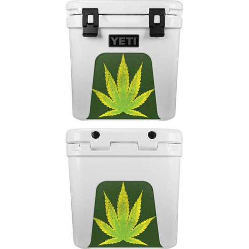 Marijuana Leaf Light Green YETI Roadie 24 Hard Cooler Skin