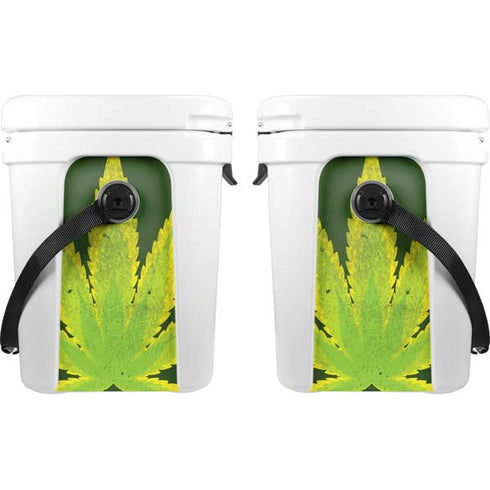 Marijuana Leaf Light Green YETI Roadie 24 Hard Cooler Skin
