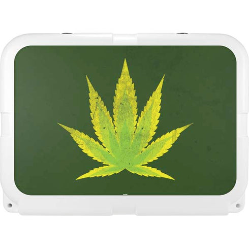 Marijuana Leaf Light Green YETI Tundra 35 Hard Cooler Skin
