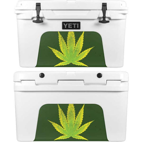 Marijuana Leaf Light Green YETI Tundra 45 Hard Cooler Skin