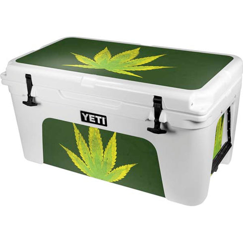 Marijuana Leaf Light Green YETI Tundra 65 Hard Cooler Skin