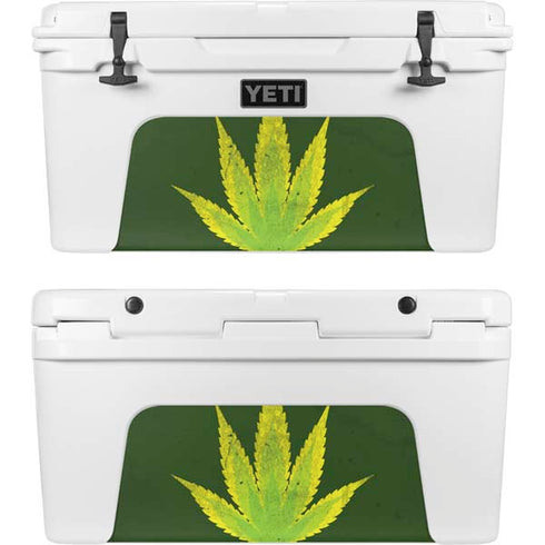 Marijuana Leaf Light Green YETI Tundra 65 Hard Cooler Skin