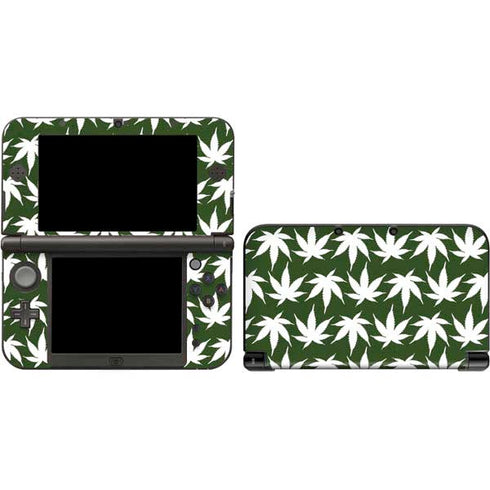 Marijuana Leaf White Pattern 3DS XL 2015 Skin