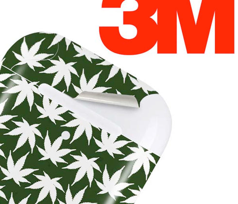 Marijuana Leaf White Pattern Apple AirPods Skin