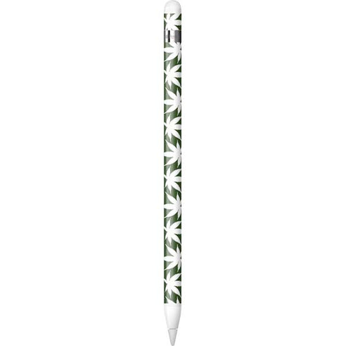 Marijuana Leaf White Pattern Apple Pencil (1st Gen, 2017) Skin