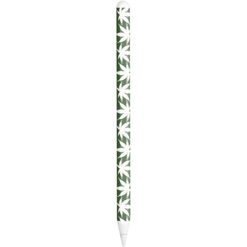 Marijuana Leaf White Pattern Apple Pencil (2nd Gen 2019) Skin