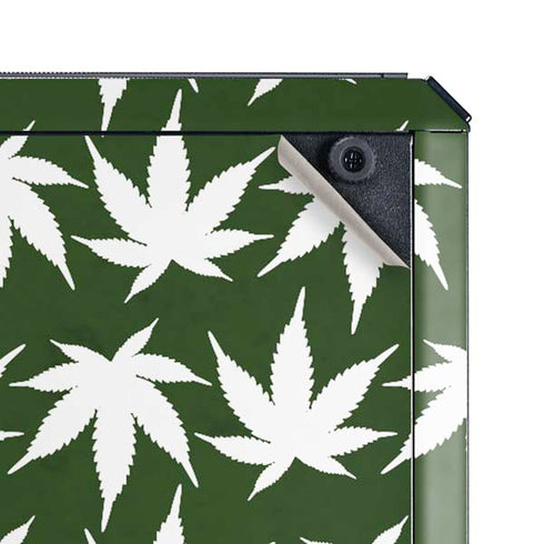 Marijuana Leaf White Pattern Cooler Master MasterBox Q300L Mini Tower Skin