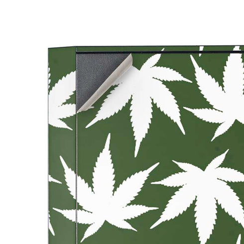 Marijuana Leaf White Pattern Corsair 4000D Tempered Glass Mid-Tower ATX Case Skin