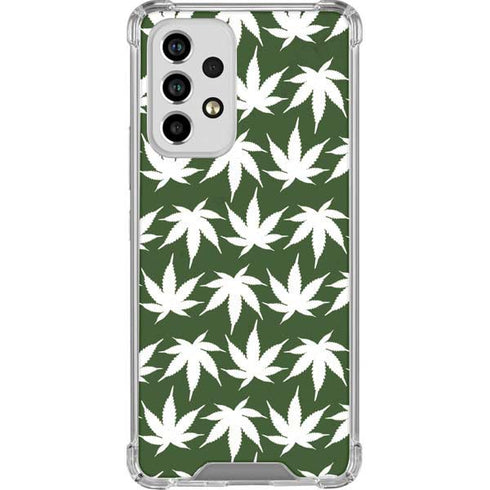 Marijuana Leaf White Pattern Galaxy A33 5G Clear Case