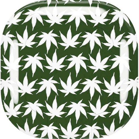Marijuana Leaf White Pattern Galaxy Buds Live Skin