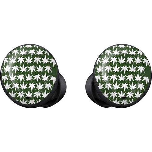 Marijuana Leaf White Pattern Galaxy Buds Skin