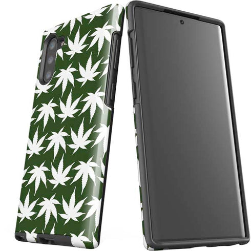 Marijuana Leaf White Pattern Galaxy Note 10 Pro Case