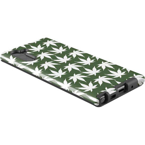 Marijuana Leaf White Pattern Galaxy Note 10 Pro Case