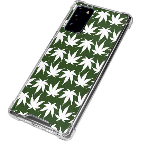 Marijuana Leaf White Pattern Galaxy Note20 5G Clear Case