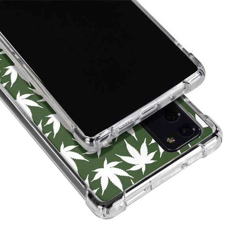 Marijuana Leaf White Pattern Galaxy Note20 5G Clear Case