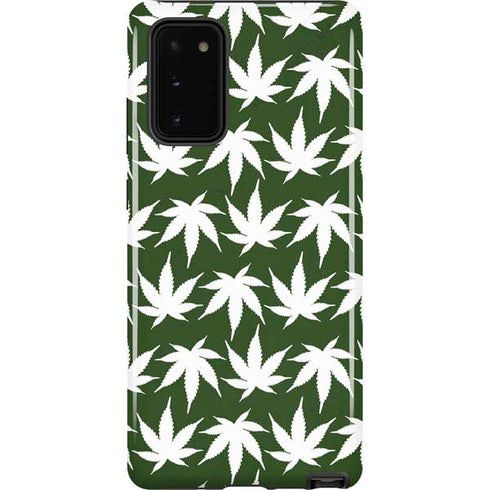 Marijuana Leaf White Pattern Galaxy Note20 5G Pro Case