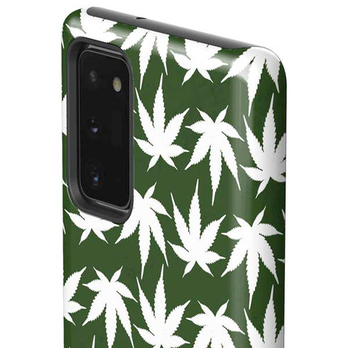 Marijuana Leaf White Pattern Galaxy Note20 5G Pro Case