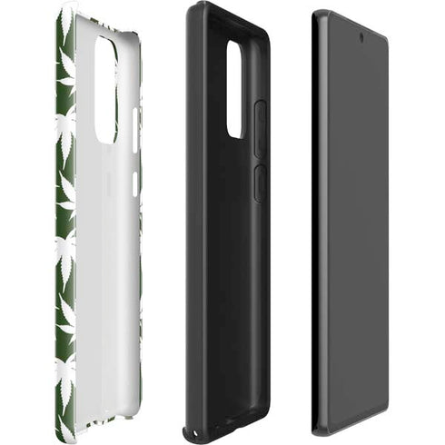 Marijuana Leaf White Pattern Galaxy Note20 5G Pro Case