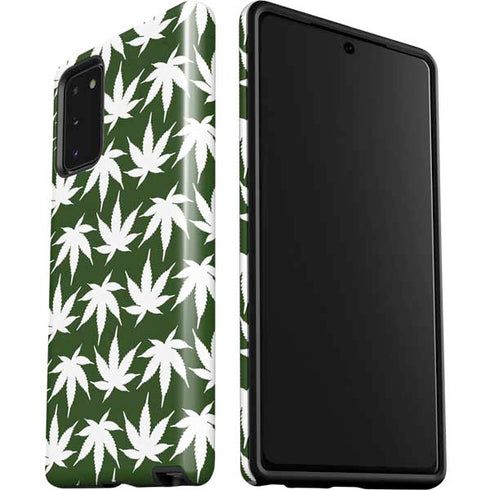 Marijuana Leaf White Pattern Galaxy Note20 5G Pro Case