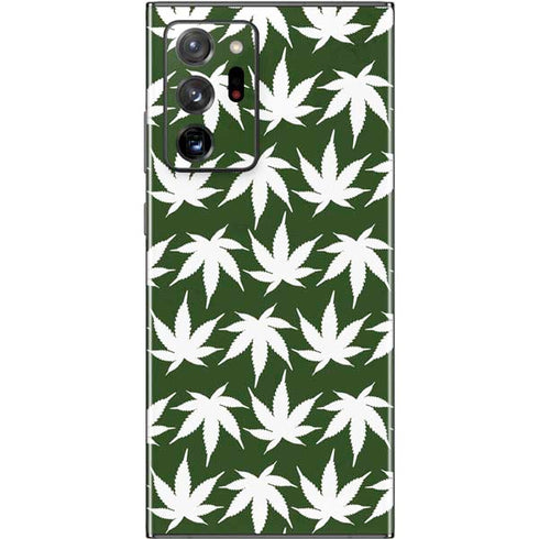 Marijuana Leaf White Pattern Galaxy Note20 Ultra 5G Skin