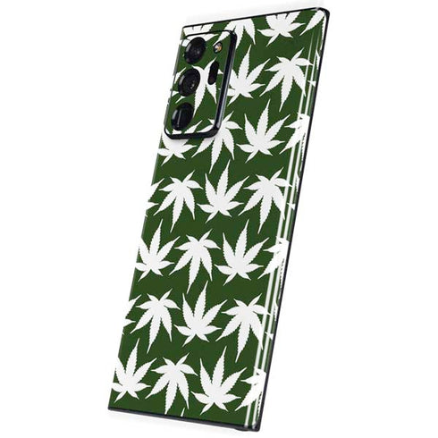 Marijuana Leaf White Pattern Galaxy Note20 Ultra 5G Skin