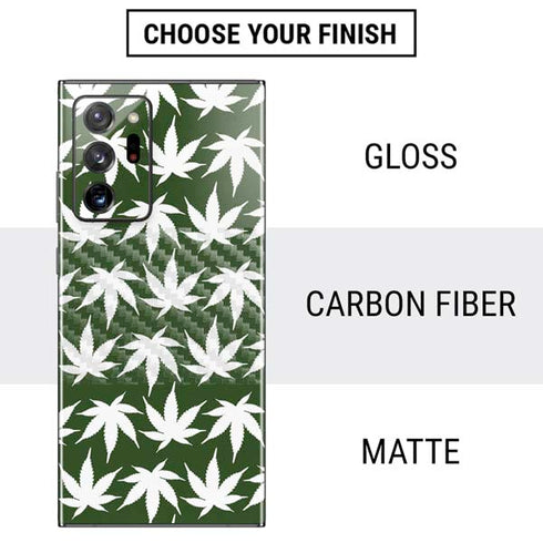 Marijuana Leaf White Pattern Galaxy Note20 Ultra 5G Skin