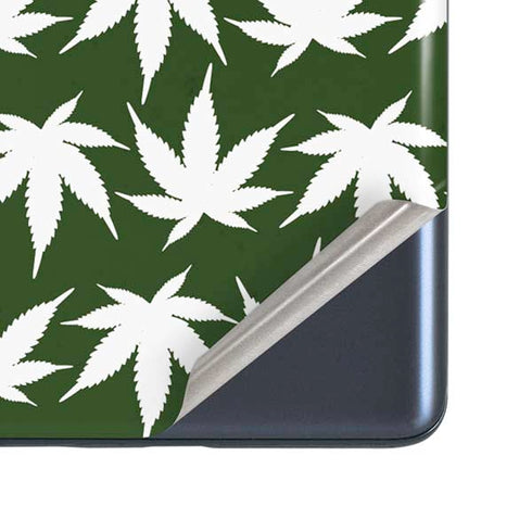 Marijuana Leaf White Pattern Galaxy S20 Fan Edition Skin