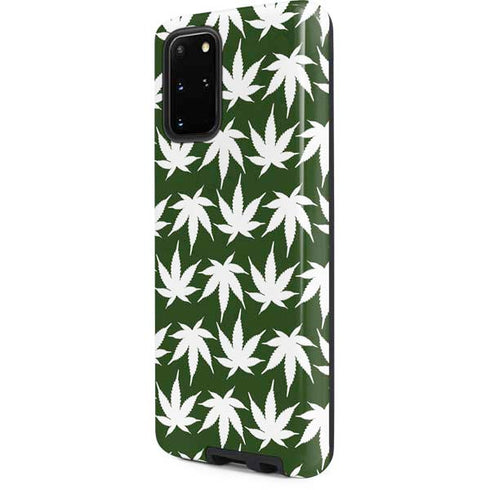 Marijuana Leaf White Pattern Galaxy S20 Plus Pro Case