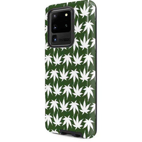 Marijuana Leaf White Pattern Galaxy S20 Ultra 5G Pro Case